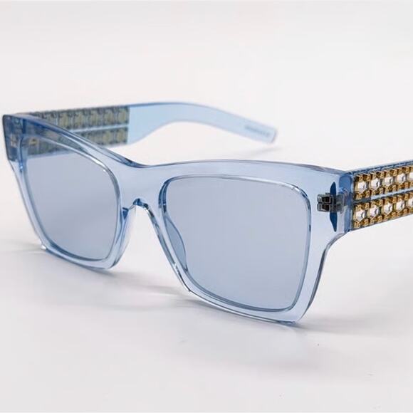 New! Givenchy Stylish Blue Sunglasses with crystals, GV40076I 84V, Authentic main image 11